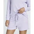 thumbnail image 5 of 2 Pack: Women's Ribbed Knit Long Sleeve Top and Shorts Pullover Lounge Pajama Set (Available In Plus Size), 5 of 6