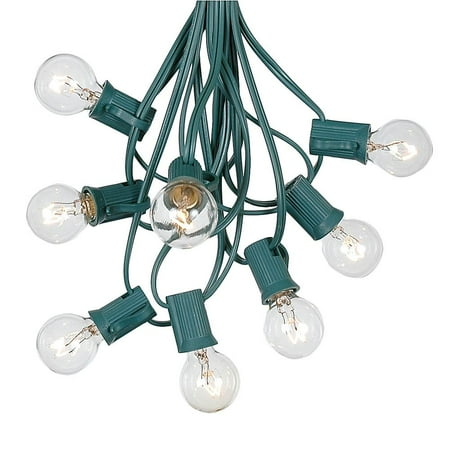 Patio Bulb String Lights g30 patio string lights with 25 clear globe bulbs outdoor string lights market bistro caf hanging string lights patio garden umbrella globe lights - green wire - 25 feet ()