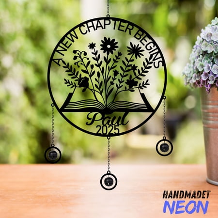 Handmadetneonsign Retirement Wind Chimes Custom Floral Wind Chimes With Name Retirement Gifts 140322