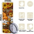 thumbnail image 2 of 20oz Stainless Steel Tumbler Gnomes Gifts for Women Straight Skinny Water Bottle Fall Autumn Pumpkin Gnome Travel Coffee Mug Insulated Tumblers Cups Sunflower Gifts for Women Thanksgiving Birthday, 2 of 5