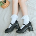 thumbnail image 4 of Milue Women Lolita Ruffle Frilly Socks Black White Princess Cotton Ankle Lace Hosiery, 4 of 21