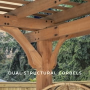 Backyard Discovery Beaumont 14'x12' Cedar Wood Patio Pergola Kit, Trellis Roof, PowerPort
