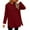 Red, variant on Women's Fleece Lined Crewneck Sweatshirt, Longline Plush Pullover with Side Slits, Cozy Loungewear Top for Fall Winter, Comfortable Casual Wearfor Home Relaxation and Outdoor Activities Black L