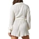 thumbnail image 3 of Conjunto De Señoras Plisadas Cuello En V Manga Larga Color Puro Pantalones De Pierna Ancha Ropa De Mujer De 2 Piezas Blanco M, 3 of 6