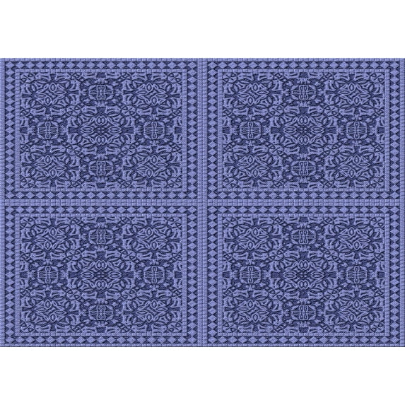 Ahgly Company Indoor Rectangle Patterned Sky Blue Dress Blue Area Rugs, 2' x 5'