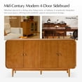 thumbnail image 7 of 4 Doors Modern Curved Sideboard Buffet Cabinet with Storage Adjustable Shelves Cable Management Living Room Acorn, 7 of 7