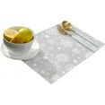 thumbnail image 2 of Christmas Placemats Set of 4, Snowflake Placemat for Dining Table Decorations, Cotton Linen Gray White Place Mats, Xmas Table Mats for Kitchen Dinner Holiday Party Decor Gift, 2 of 6