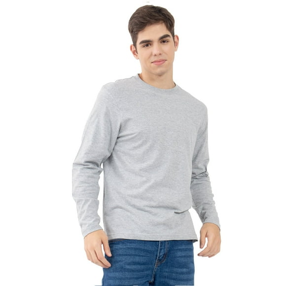 Playera Para Hombre Básica Manga Larga Quarry Color Gris