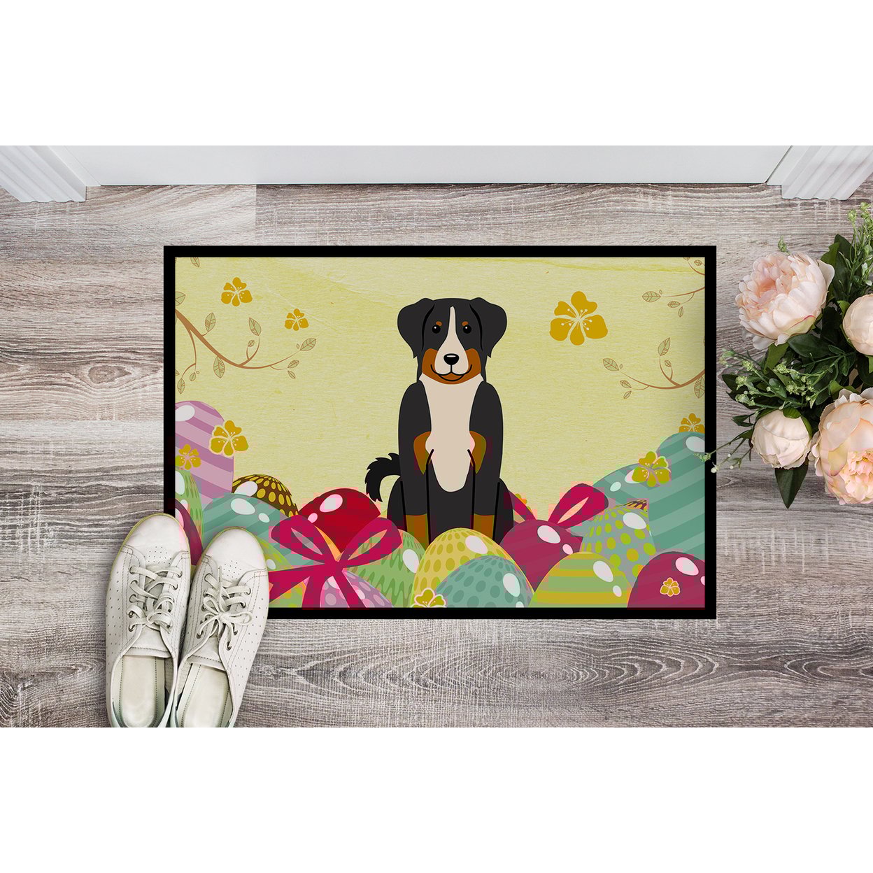 thumbnail image 2 of Carolines Treasures BB6043MAT 18 x 27 in. Easter Eggs Appenzeller Sennenhund Indoor or Outdoor Mat, 2 of 2