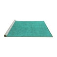 thumbnail image 2 of Ahgly Company Machine Washable Indoor Round Oriental Turquoise Blue Industrial Area Rugs, 5' Round, 2 of 4