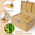 thumbnail image 2 of Large Bamboo Box with Combination Lock, Decorative Storage Box with Removable Tray & Detachable Compartment, Wooden Boxes with Alright Jars & Brushes & Storage Tubes as Great Gift Choice., 2 of 8