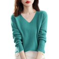 thumbnail image 1 of IMENGL Chandail en Tricot de Laine Filée à Noyau, Vert m, Taille M-2TG, 1 of 5
