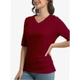 thumbnail image 2 of Women's Casual Half Sleeve T-Shirt - Relaxed Fit Basic Top, Soft Breathable, Everyday Wear (Size S-XXL), 2 of 5