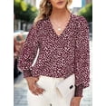 thumbnail image 6 of Women's V Neck Long Sleeve Shirt Tops Casual Office Work T-Shirt Blouse, 6 of 7