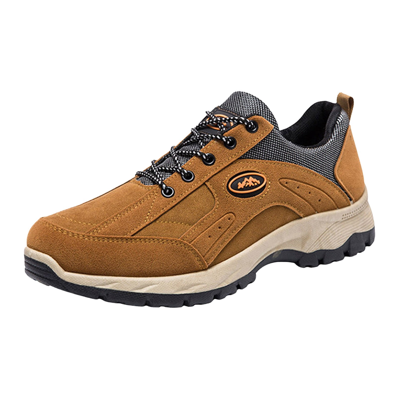 Mepaouo Men's Waterproof Hiking Shoes Lightweight Breathable Trekking Trails Outdoor Shoes(Coffee,9)