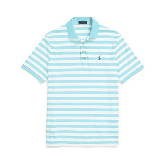 Polo Ralph Lauren Classic-Fit Stripe Soft Cotton Polo Shirt Turquoise/White S, L