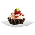thumbnail image 3 of Mini Disposable Appetizer Plates - 1200 Pack 2.95 In. x 2.95 in. White Plastic Dessert Plates - Elegant Design for Weddings, Birthdays, and Formal Parties - Stackable and Convenient - BPA Free, 3 of 8