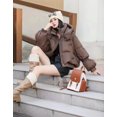 thumbnail image 3 of Abrigo cálido de invierno para mujer, chaqueta de plumón, abrigo cálido de solapa de color sólido a la moda, parka informal de calle coreana con plumón de pato 90% grueso, 3 of 5