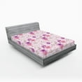 thumbnail image 2 of Ambesonne Floral Fitted Sheet, Pastel Soft Flowers Motif, Full Size, Pale Rose Purple Blush, 2 of 5