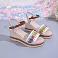 thumbnail image 5 of XUNKUSGA Womens Sandals Fashion Vintage Bohemian Open Toe Ankle Strap Buckle Sandals for Women Comfortable Wide Width Slip On Wedge Sandals,White, 5 of 10