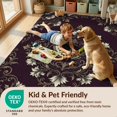 thumbnail image 4 of Design&I 8'x10' Washable Area Rug Moth Wildlife Motif Frame Botanical Scroll Border Vintage Gothic Refined for Dining Room, Large Office, Lounge, Snag-Free, 4 of 7