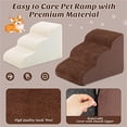 thumbnail image 5 of Pefilos 23" Pet Stairs for Small Dogs, 3-Step Dog Ramp for Beds and Couch, Non-Slip Balanced Indoor Step, Brown, 5 of 8