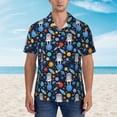thumbnail image 2 of Sikiie Space Dog Print Men's Hawaiian Shirt, Summer Beach Button Pocket Short Sleeve T-Shirt,Medium, 2 of 7