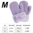 thumbnail image 2 of Guantes térmicos gruesos de punto con forro polar, unisex, lindos y cálidos, para niños y niñas, morado, M, 2 of 5