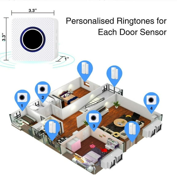 WiFi Doorbell Alarm W/APP Control, 12m Motion Detection, 38 Chimes, 4 Volume Levels