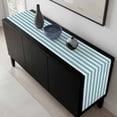 thumbnail image 5 of Aqua Striped Table Runner 108 Inches Long, Modern Farmhouse Blue White Stripes Kitchen Coffee Dining Table Decoration for Home Party Birthday Wedding Home Decor 13x108 Inches, 5 of 8