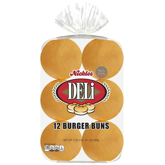 Nickles Bakery Deli Burger Bun, 4-Inch, 12 Count, 21-Ounce.