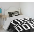 thumbnail image 4 of Ambesonne Fitness Quilted Bedspread Set 2 Pcs, Dont Stop Keep Moving, Twin Size, Charcoal Grey White, 4 of 6