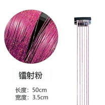 Nvzi-a 8 Pcs Clip in Hair Tinsel , 20 Inch Heat Resistant Glitter Fairy Hair Tinsel Clip in Extensions, Sparkle Strands Festival Gift Party Hair Accessories for Women Girls，Pink