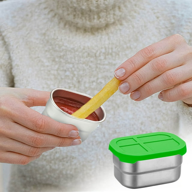 Qaailabf Récipient à Sauce Trempette en Acier Inoxydable 304 / Boîte à Bento 230ml / Rangement Hermétique pour Condiments / Plat de Service Polyvalent pour Sauce Soja, Vinaigrettes, Marinades / Résistant à la Rouille, Facile à Nettoyer