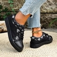 thumbnail image 4 of Mesh Skate Sneakers for Women Denim Patchwork Casual Lace up Tennis Shoes for School Walking Every Day Wear, 4 of 8