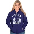 thumbnail image 5 of Like 'Em Hairy Bigfoot Legend Hoax Zip Hoodie Sweatshirt Women Brisco Brands L, 5 of 6