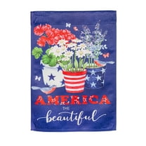 Evergreen Suede Textured Garden Flag - America the Beautiful, 12.5 x 18 inch Double Sided