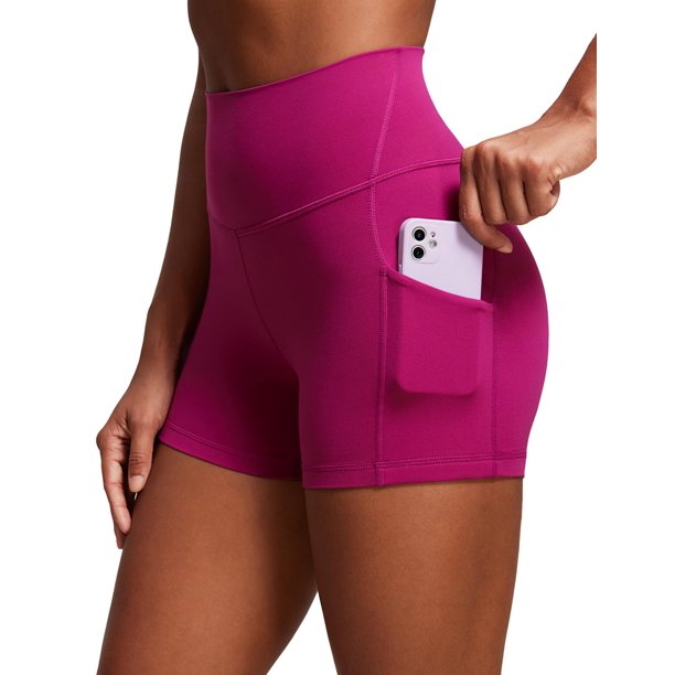 Shorts CRZ YOGA Butterluxe Biker 3 cm con Bolsillos Magenta XL