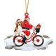 thumbnail image 2 of Santa Claus Christmas Pendant Acrylic Puppy Doll Bicycle Christmas Tree Hanging Suit, 2 of 6