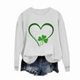 thumbnail image 2 of Felirenzacia Women’s St. Patrick Sweatshirt Lucky Clover Graphic Casual Pullover Top for Holiday Wear, White,L, 2 of 7