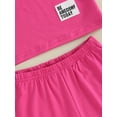 thumbnail image 6 of Child Girls' Summer 2 Piece Outfit Round Neck Short Sleeve Tops + Elastic Waist Flare Pants Set, 6 of 8