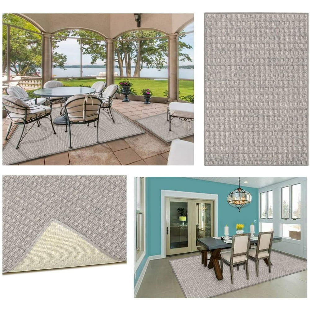 3' x 5' Quartz, Waffle Pattern Indoor/Outdoor ECOFriendly DuraKnit