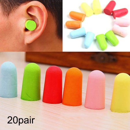 20 Pairs Soft Foam Earplug Sleep Study Travel Noise Reducer Ear Plug ...