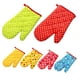 thumbnail image 5 of Cateissary Manoplas antideslizantes Guantes para horno de microondas Algodón con aislamiento térmico Manoplas para hornear resistentes y Cocina y Comedor Pequeños puntos verdes, 5 of 6