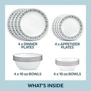 Corelle Cusco 16-Piece Glass Dinnerware Set (Service for 4)