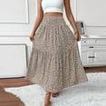 thumbnail image 5 of GXIPO Womens 2025 Maxi Skirt Casual Flowy Elastic High Waist Long Skirts with Pockets Summer Beach Cover Up Brown XL, 5 of 8