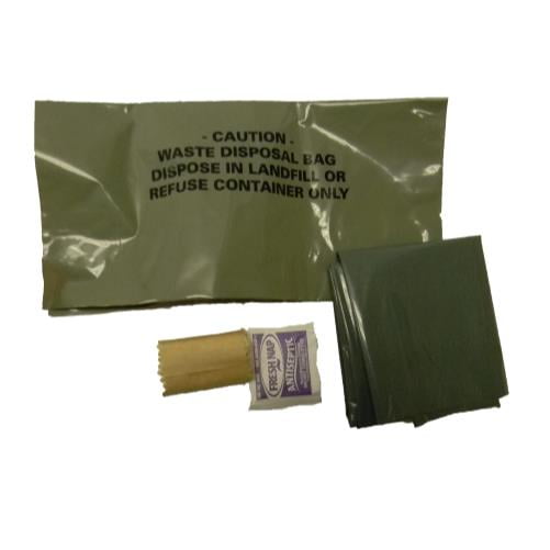 Waste Alleviation and Gelling GI Army Military Grade WAG Bag Waste Kit