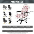 thumbnail image 6 of SCRAWLGOD Love Spots Pink White Valentine's Day Computer Office Chair Cover Universal Stain Resistant Rotating Chair Cover Stretch Anti-Dust Desk Chair Slipcovers, S, 6 of 7
