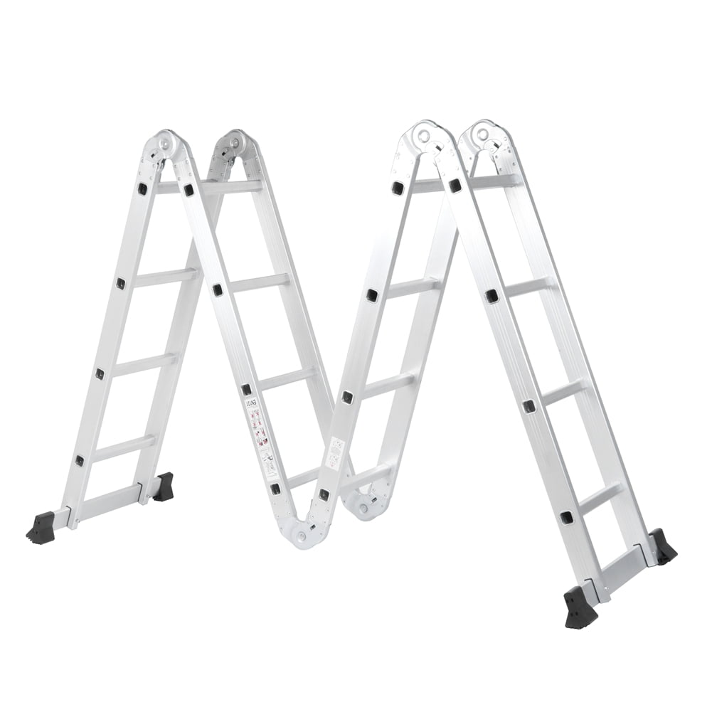 330lbs 32.25'' Multi-Purpose Folding Aluminum Ladder with 3 Platform Plates 