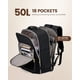 thumbnail image 3 of Mochila de viaje LOVEVOOK Carry on 50 L impermeable con cubos, 3 of 7